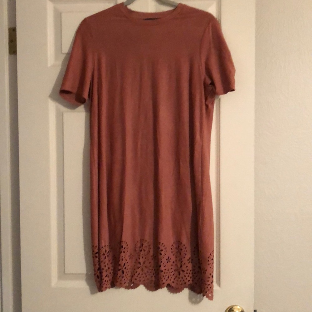 PRIMARK suede pink shirt dress size 8